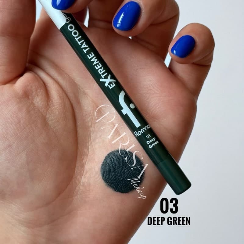 مداد چشم ژلی فلورمار flormar مدل Extreme Tattoo Gel Pencil کد 003(رنگ Deep Green)