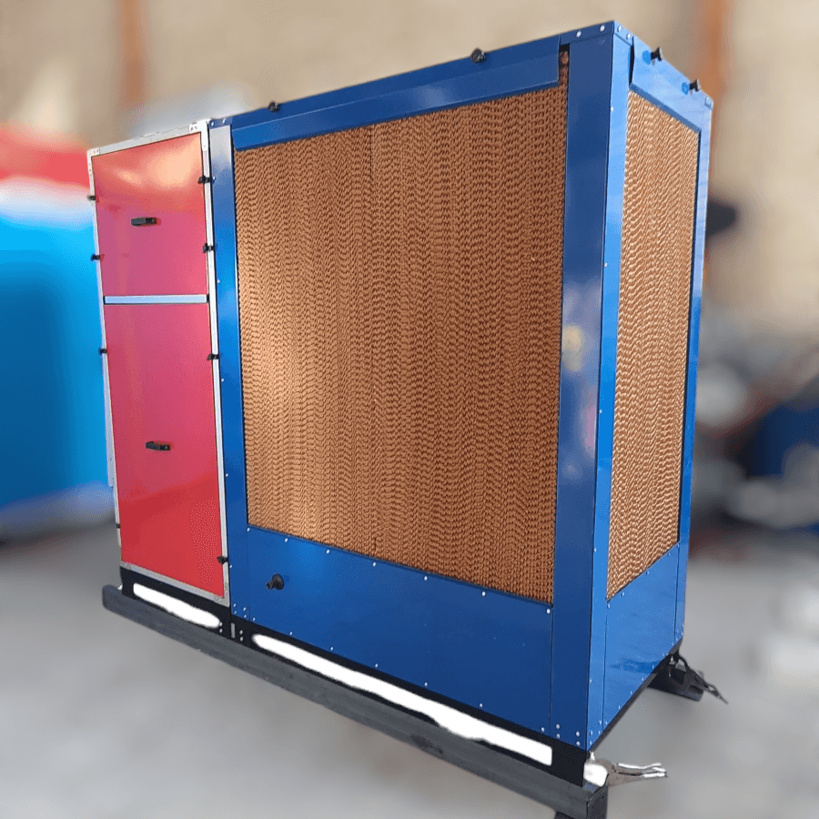 زنت 8000 cfm| گرمایش کویل آب گرم و سرمایش تبخیری| با برق تک فاز
