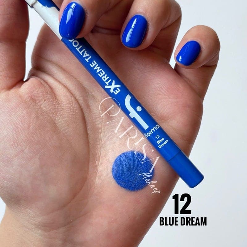 مداد چشم ژلی فلورمار flormar مدل Extreme Tattoo Gel Pencil کد 012(رنگ Blue Dream) — تصویر ۲