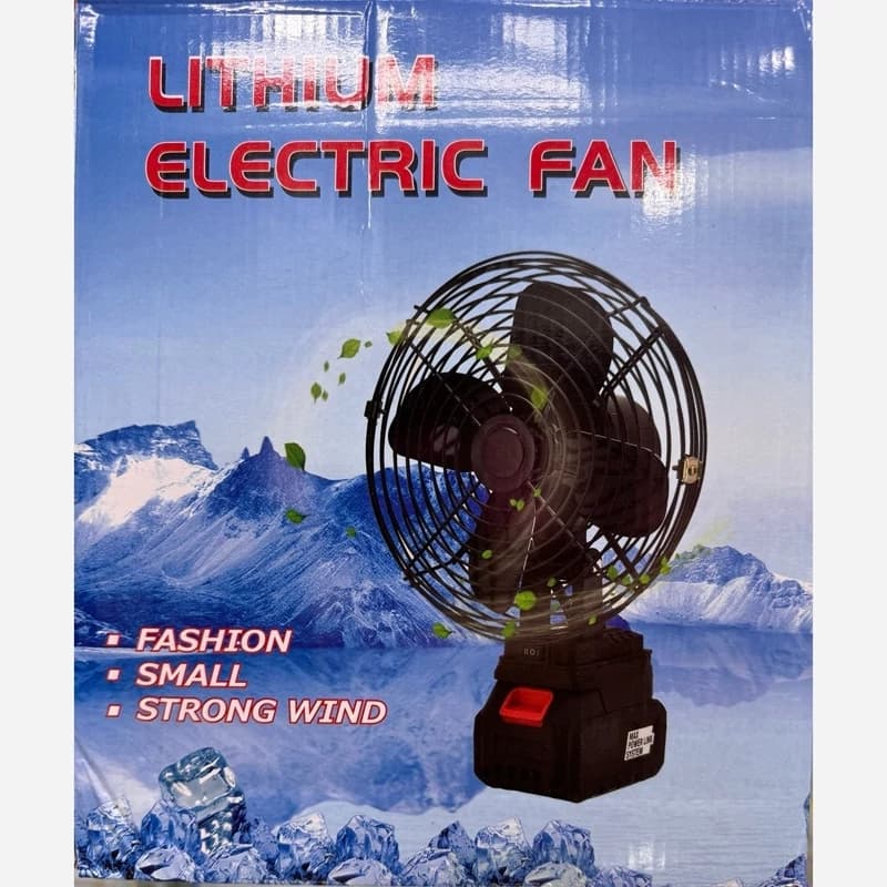 پنکه شارژی Lithium Electric Fan فلزی با باتری لیتیومی و USB — تصویر ۴
