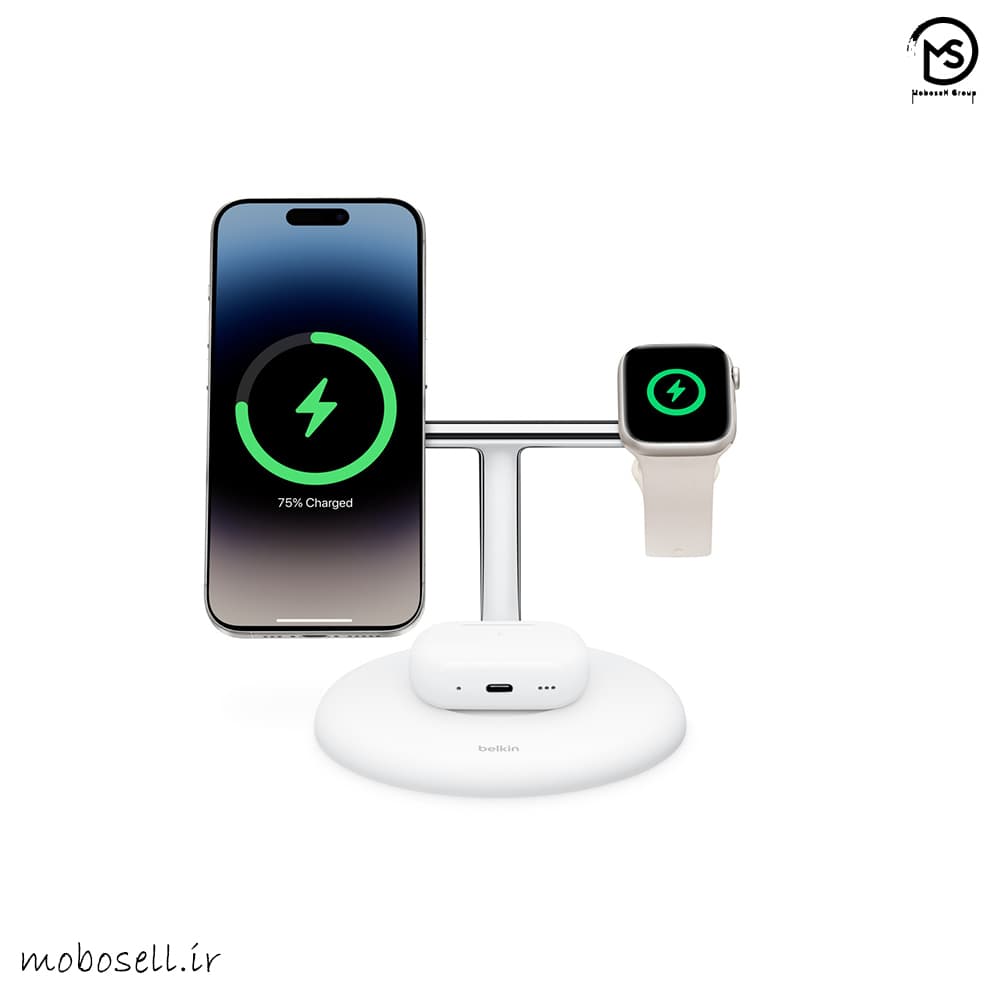 شارژر بی سیم 3 کاره بلکین – Boostcharge pro 3 in 1 Belkin wiz023