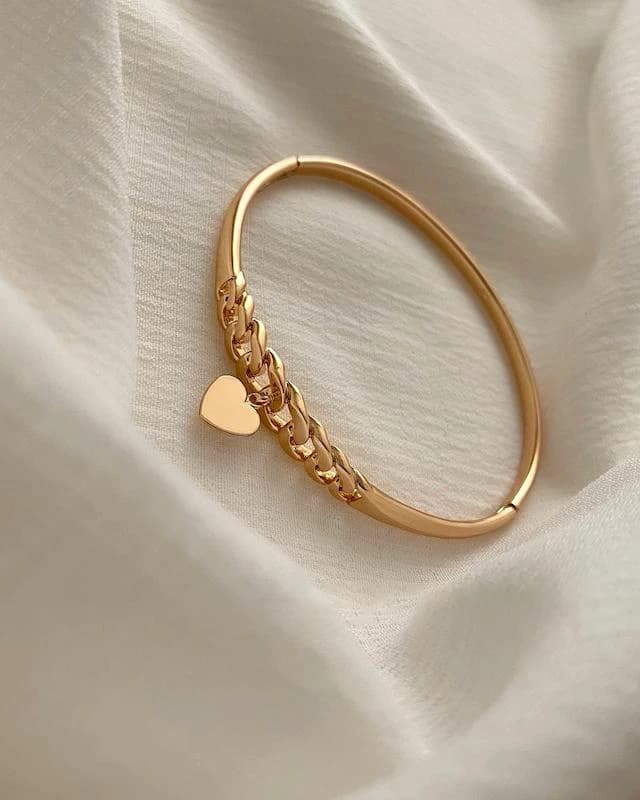 دستبند النگویی آویز قلب ژوپینگ — تصویر ۳