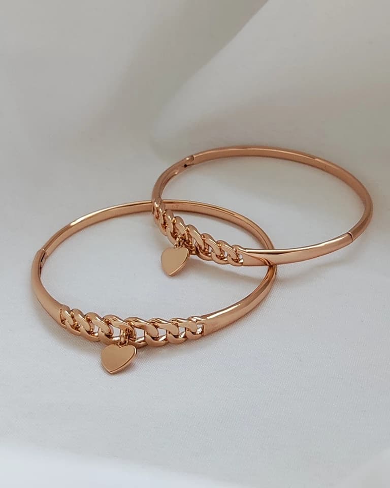 دستبند النگویی آویز قلب ژوپینگ — تصویر ۵