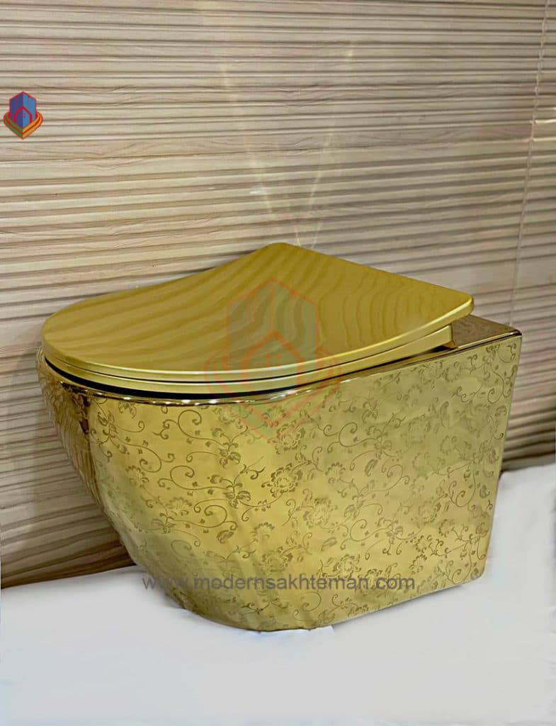 وال هنگ لوکس طلایی طرح دار مدل TF_1130