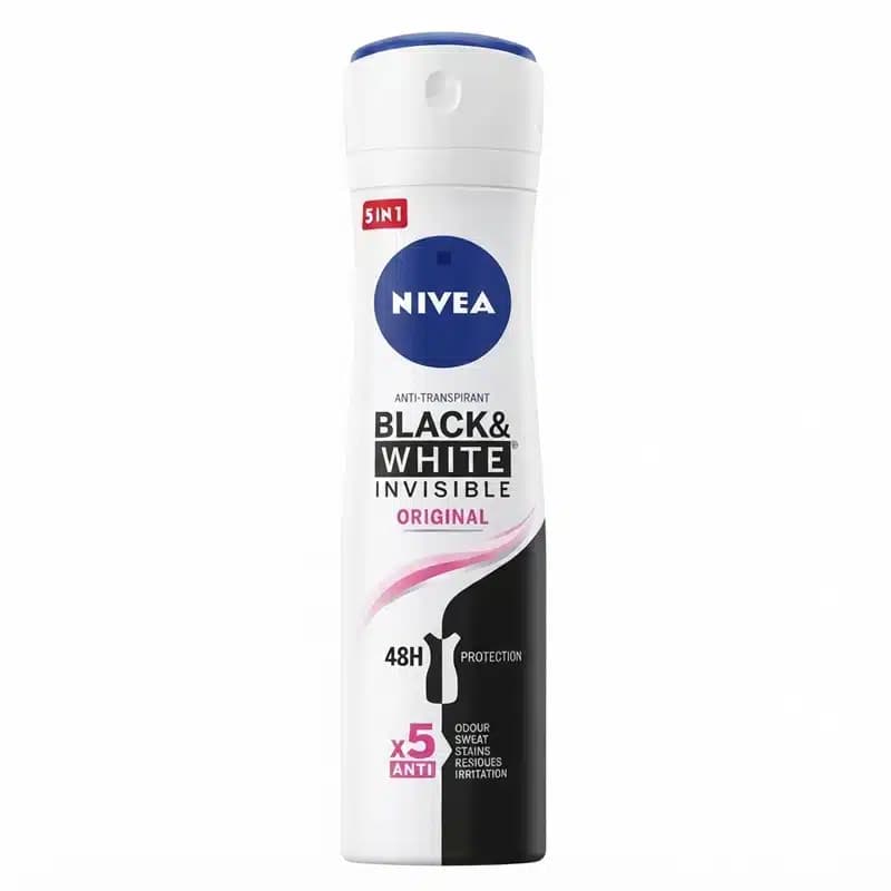 اسپری ضدتعریق 48 ساعته نیوآ Nivea مدل Black &amp; White Invisible Original(150 میل)