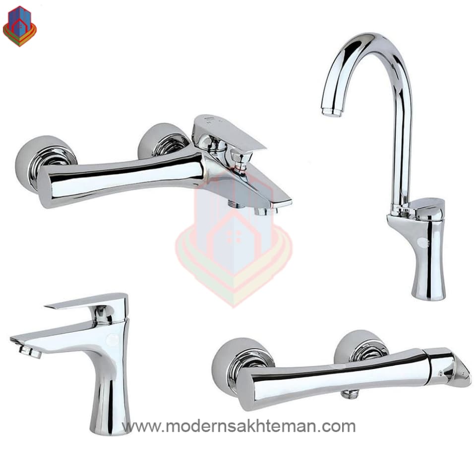 ست کامل شیرآلات راسان مدل آتیس کروم