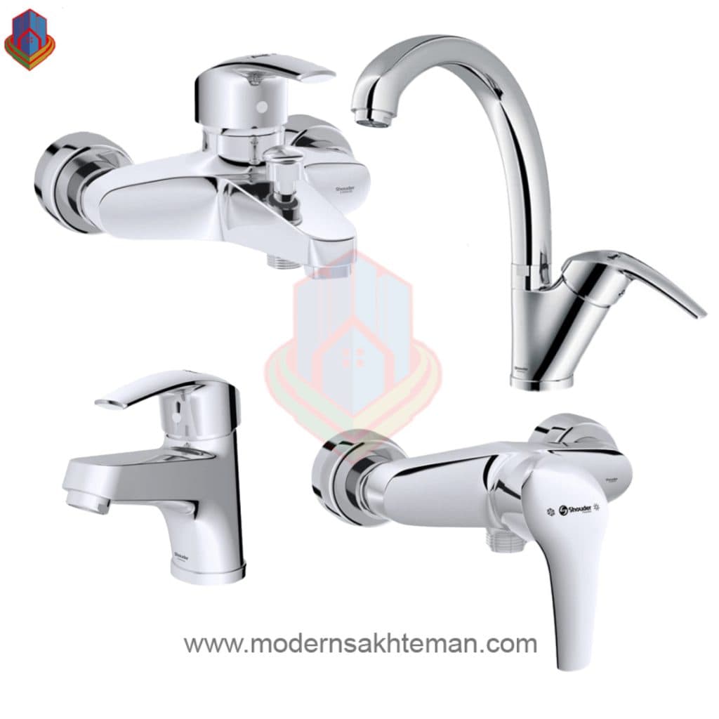 ست کامل شیرآلات شودر مدل پاریس کروم