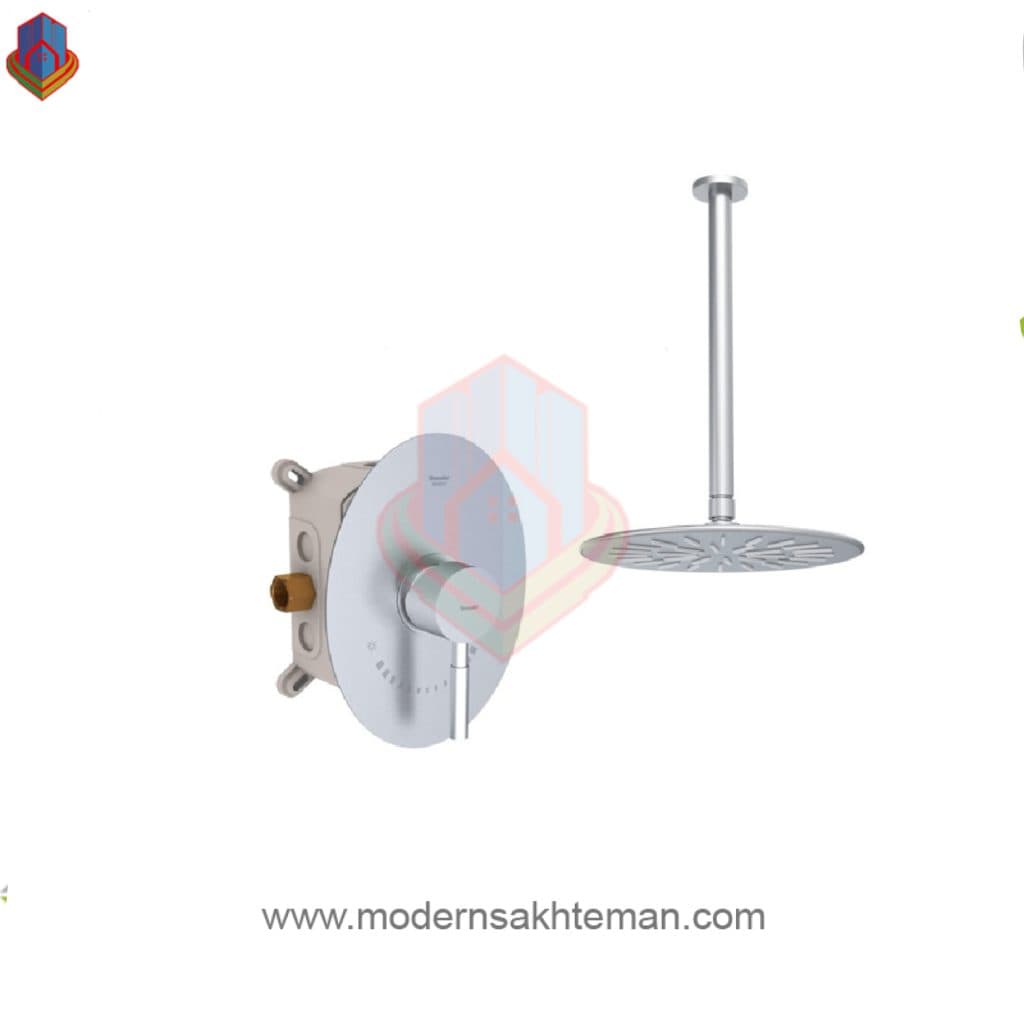شیر حمام توکار شودر مدل روگن کروم مات تیپ1