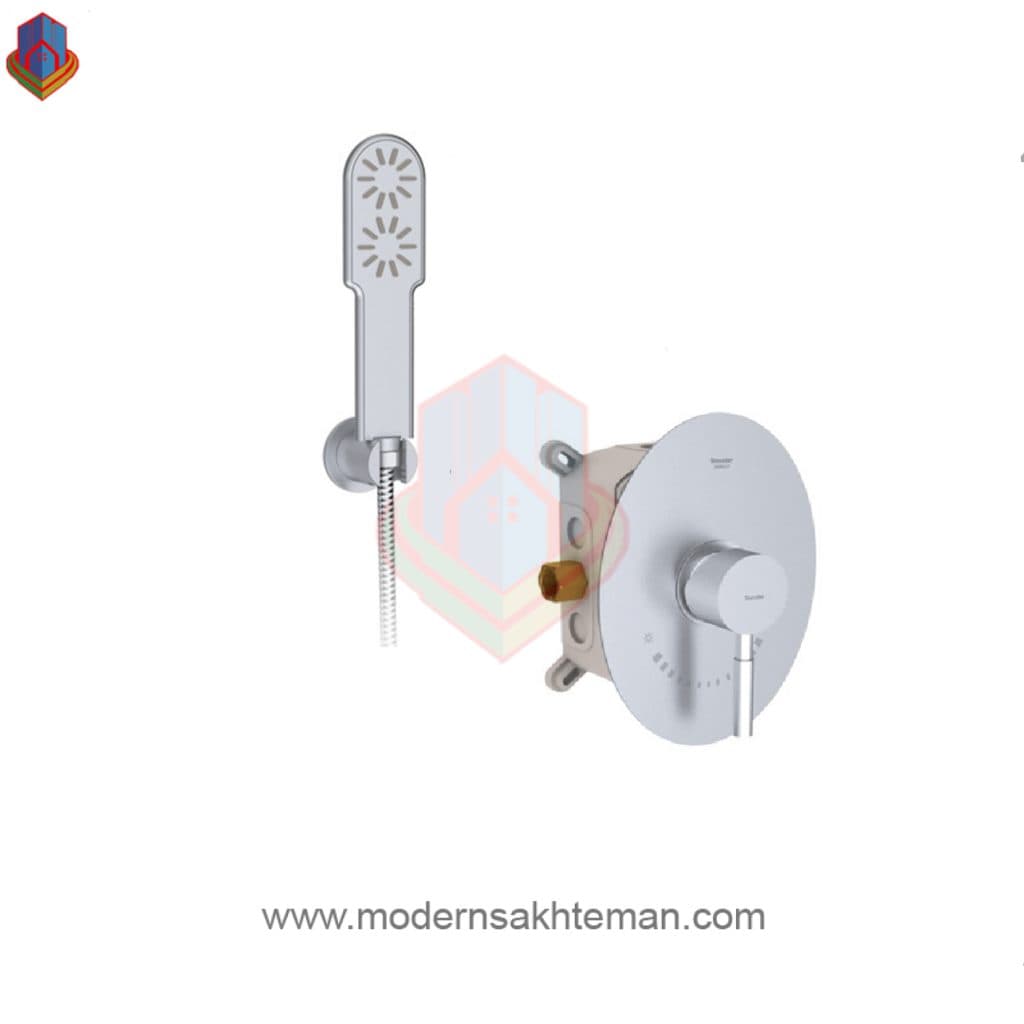 شیر حمام توکار شودر مدل روگن کروم مات تیپ 2