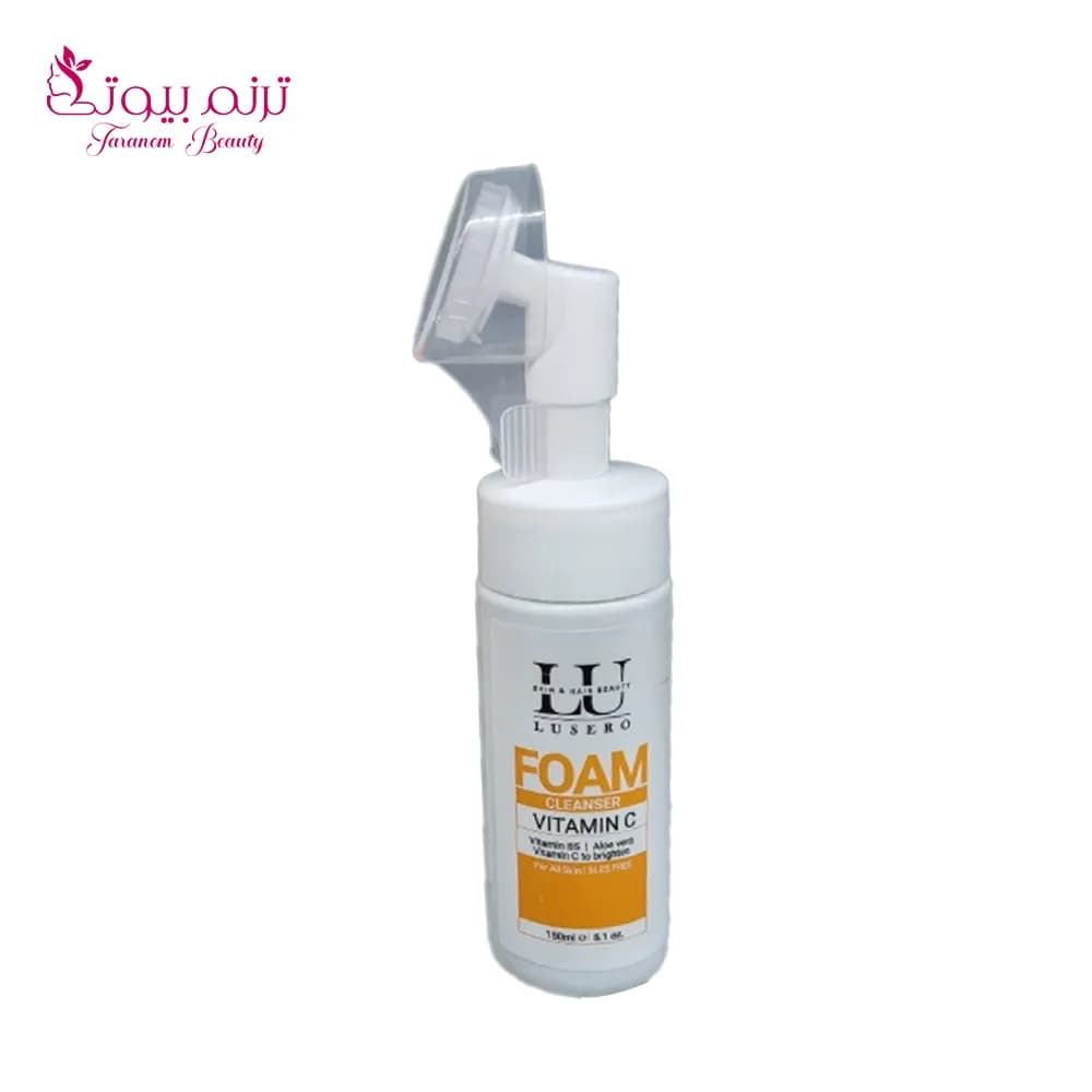 فوم براش دار ویتامین C لوسرو مناسب انواع پوست 150میل Lusero Foam for Dry Skin