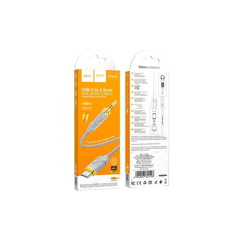 کابل تبدیل AUX به type-C هوکو UPA30 طول 1 متر