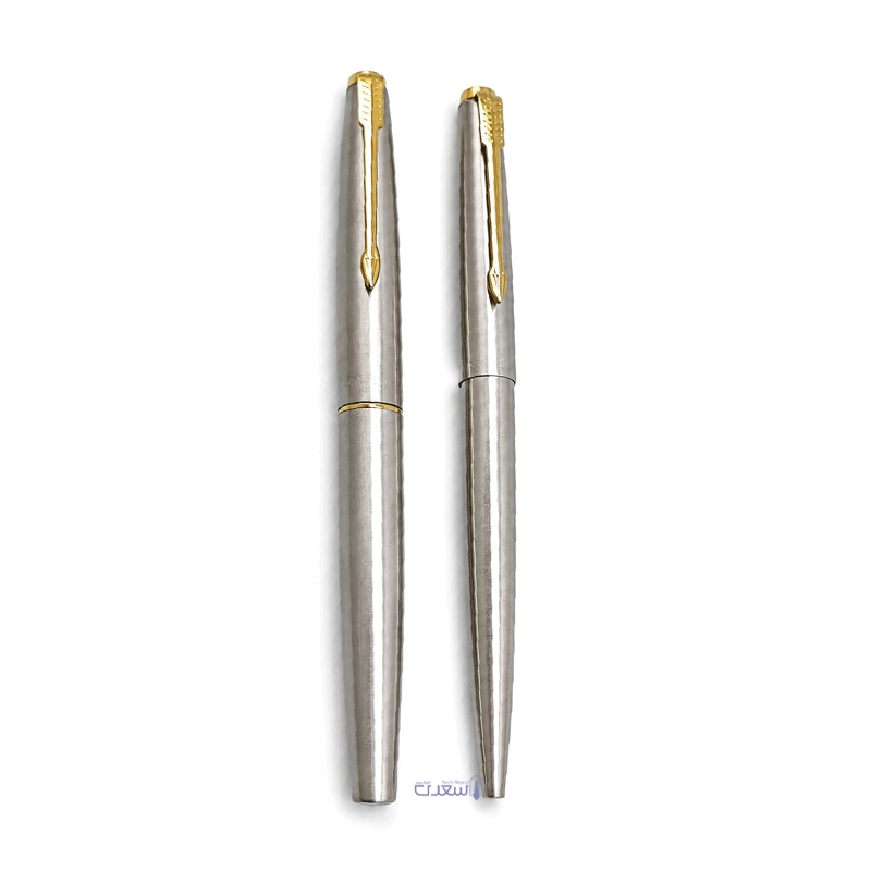 ست خودنویس و خودکار پارکر (PARKER) مدل ژوتر (JOTTER) تمام استیل گیره طلایی