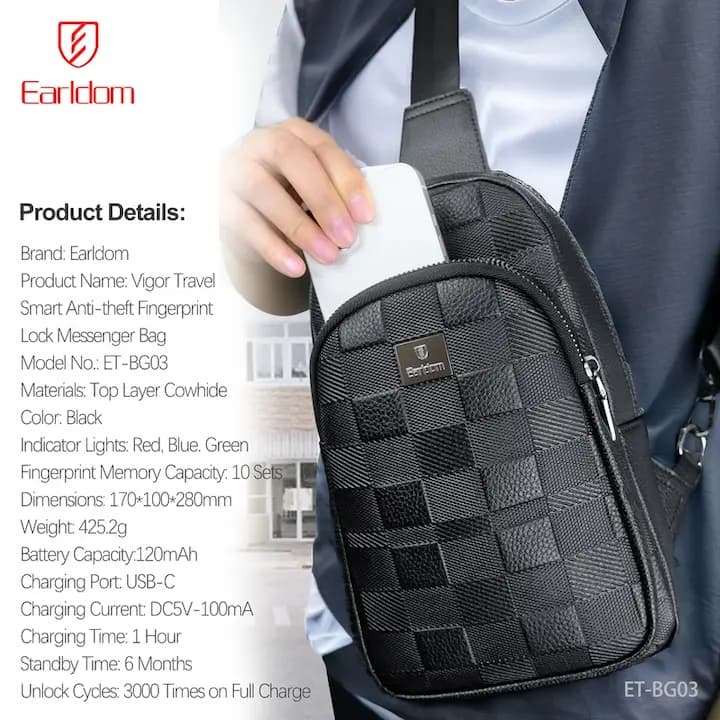 کیف کراس بادی هوشمند ارلدام مدل ET-BG03