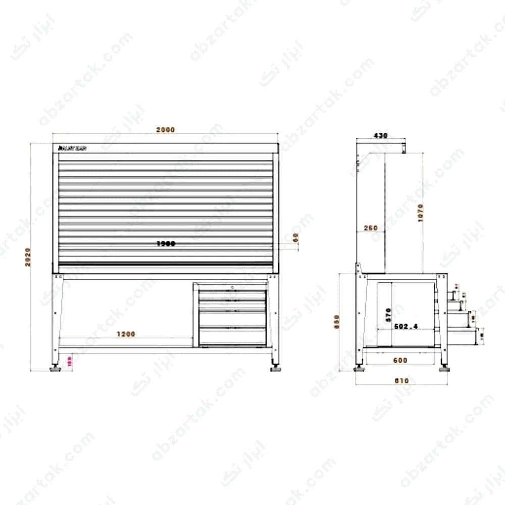 میز کار کارگاهی مدل D-C410-L — تصویر ۳