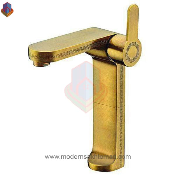 شیر روشویی پایه بلند موست مدل ANTIQUE برنزی