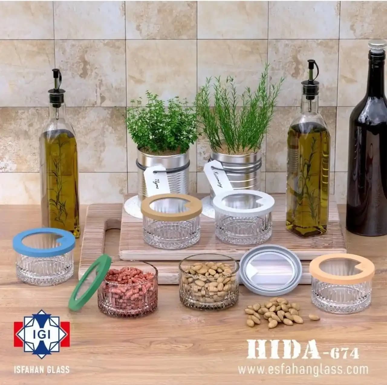 پیاله درب دار رنگی هیدا - بسته 6 عددی