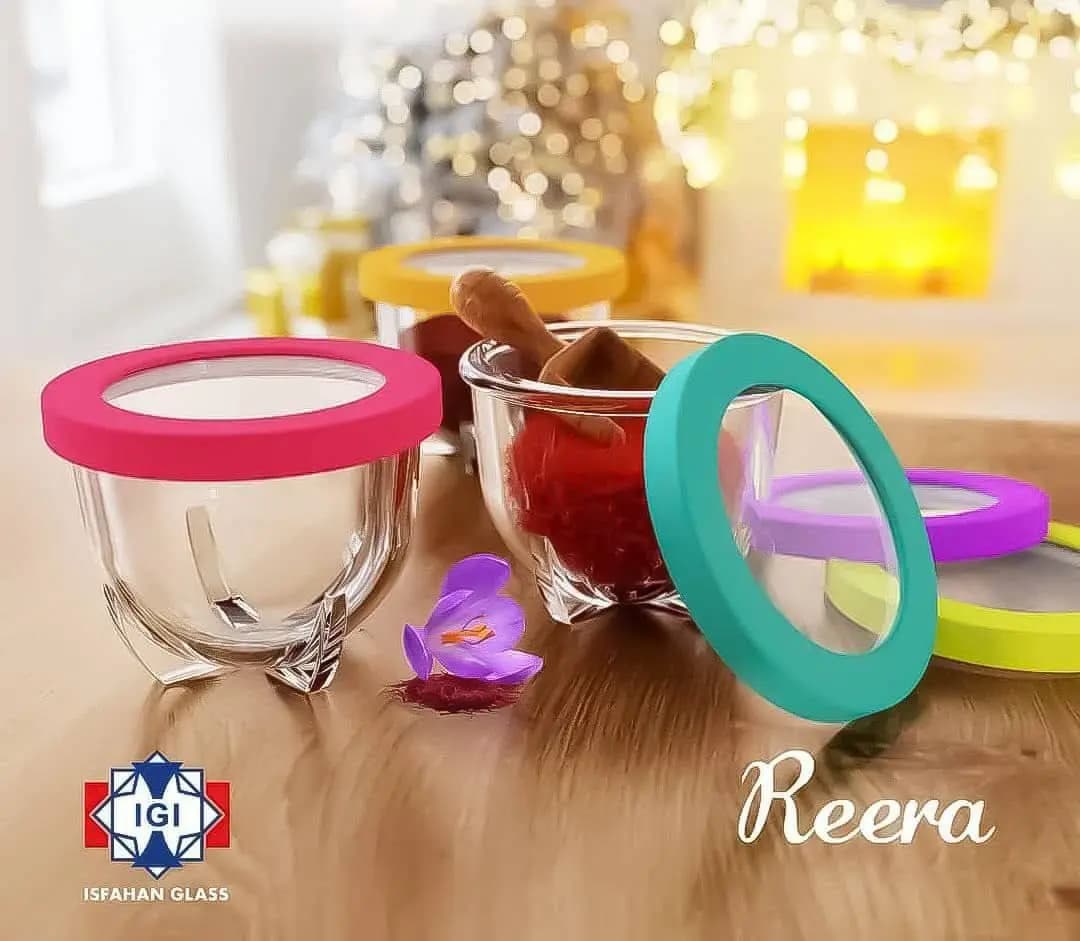 پیاله درب دار رنگی ریرا 6 عددی