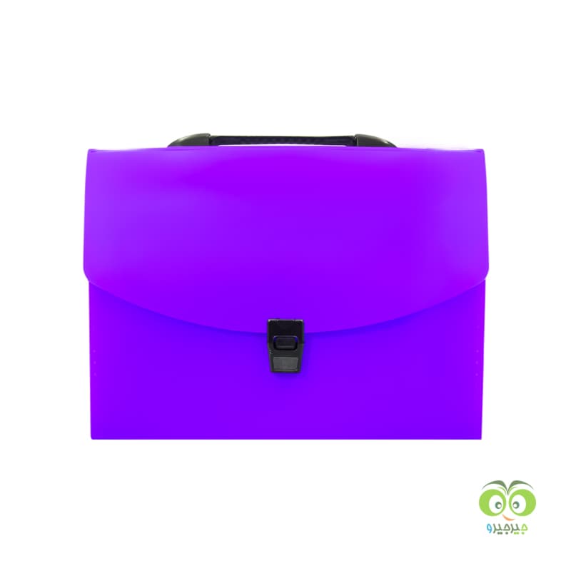 پوشه اکسپندینگ فایل قفل دار دسته دار پرگه رنگ بنفش