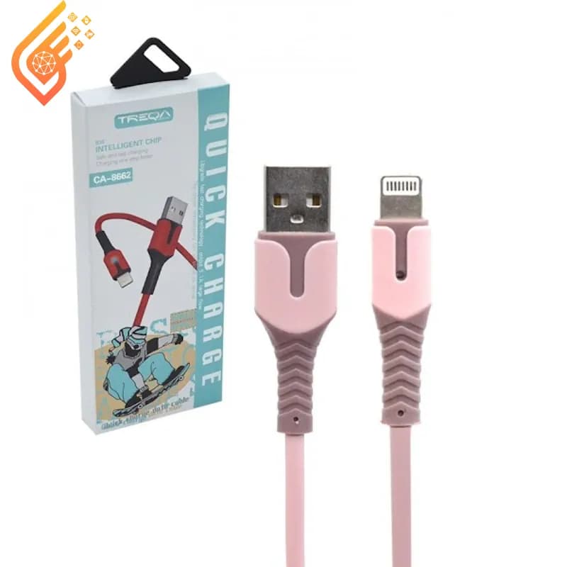 کابل آیفون لایتنینگ طول 1 متر 5 آمپر ترکا 25w مدل TREQA CA-8662 — تصویر ۳
