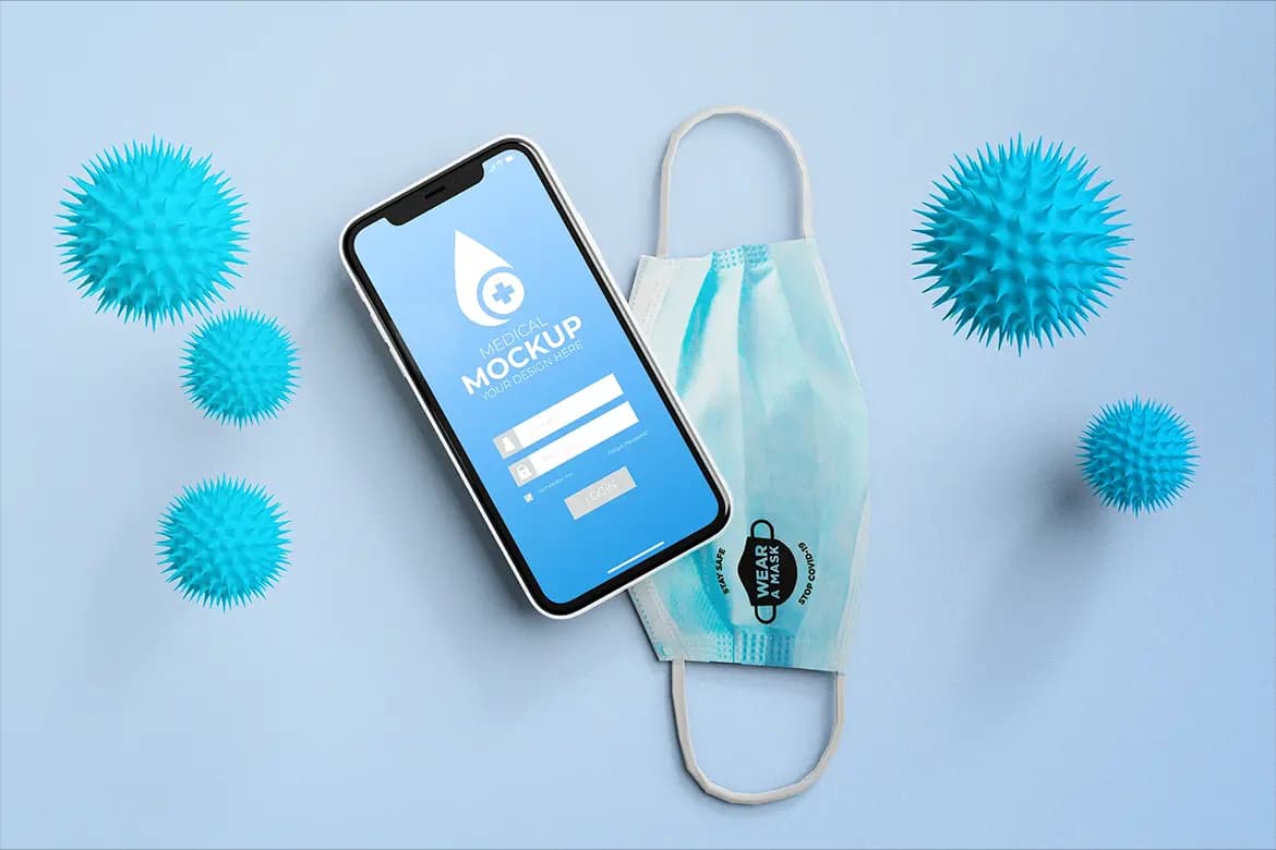 موکاپ مینیمال ماسک صورت