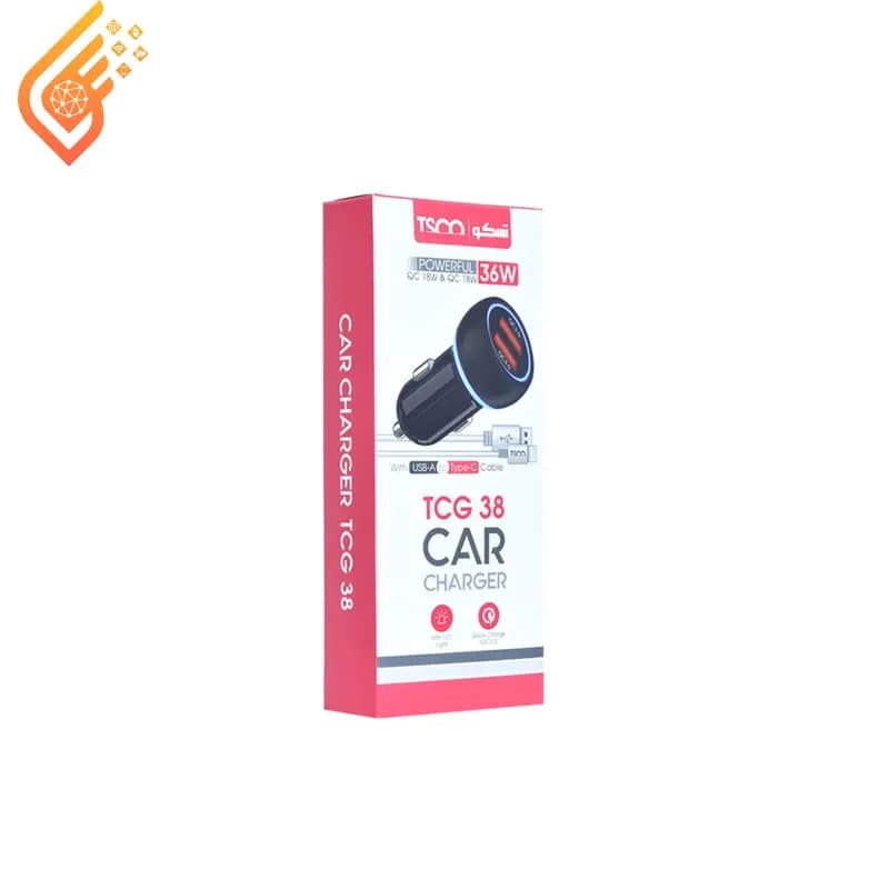 شارژر فندکی تسکو مدل TSCO TCG 38 + کابل تایپ سی — تصویر ۴