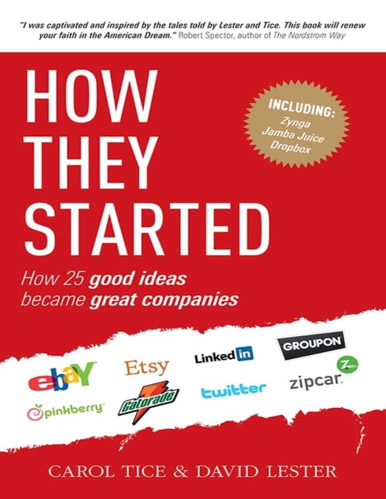 کتاب How they started: how 25 good ideas became great companies (چگونه شروع کردند: چگونه ۲۵ ایده خوب به شرکتهای بزرگ تبدیل شدند) نسخه انگلیسی PDF | کارول تیک