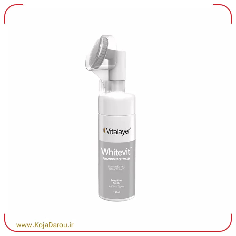 فوم شستشوی صورت وایت ویت ویتالیر مناسب انواع پوست Vitalayer Whitevit حجم 150 میلی لیتر