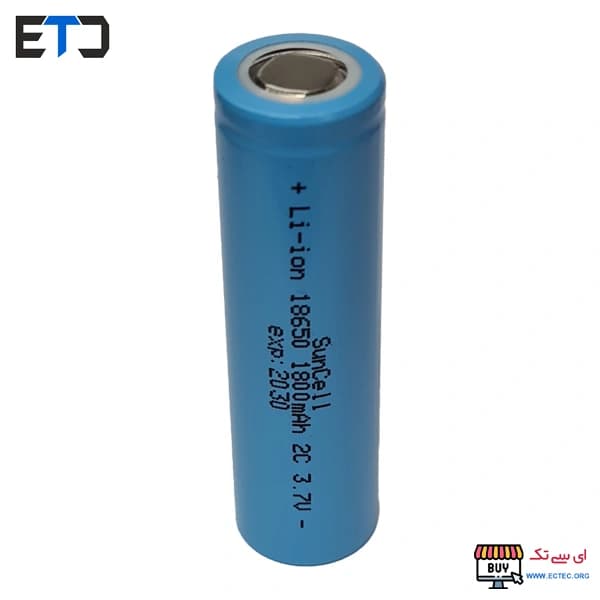 باتری لیتیوم یون 3.7v سایز 18650 2C-1800mAh سان سل SUNCELL — تصویر ۲