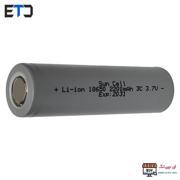 باتری لیتیوم یون 3.7v سایز 18650 3C-2200mAh سان سل SUNCELL — تصویر ۴