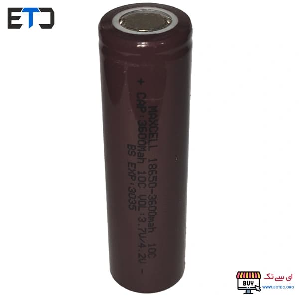 باتری لیتیوم یون 3.7v سایز 18650 10C-3600mAh مکسل maxcell