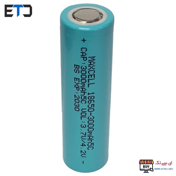 باتری لیتیوم یون 3.7v سایز 18650 5C-3000mAh مکسل maxcell