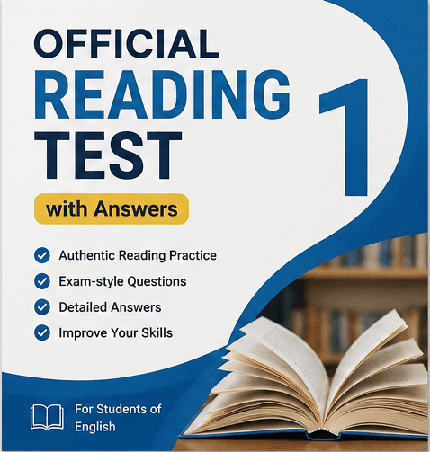 کتاب Official Reading Test 1 with Answers (اولین آزمون رسمی ریدینگ با پاسخ‌ها) نسخه PDF انگلیسی