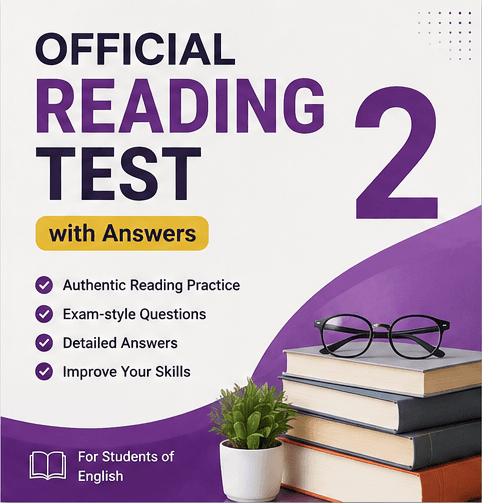 کتاب Official Reading Test 2 with Answers (دومین آزمون رسمی ریدینگ با پاسخ‌ها) نسخه PDF انگلیسی