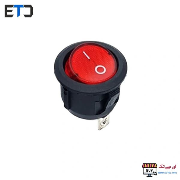 کلید راکر گرد دو حالته 2 پایه متوسط چراغدار