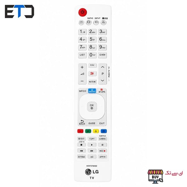 کنترل تلویزیون ال جی بلند LG 502 سفید شب نما