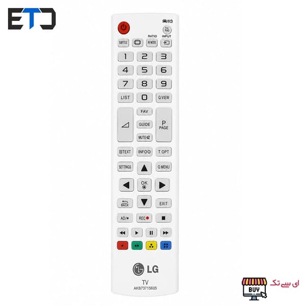 کنترل تلویزیون ال جی کوتاه LG 605 سفید شب نما