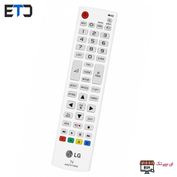 کنترل تلویزیون ال جی کوتاه LG 605 سفید شب نما — تصویر ۲