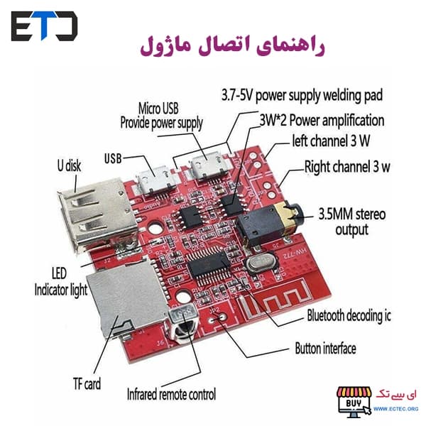 ماژول بلوتوث صوتی با ریموت مدل HW-772 — تصویر ۳