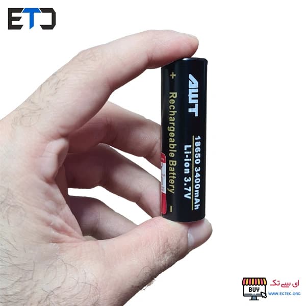 باتری ویپ AWT سر تخت 3.7 ولت 18650 ظرفیت 3400 میلی آمپر — تصویر ۳