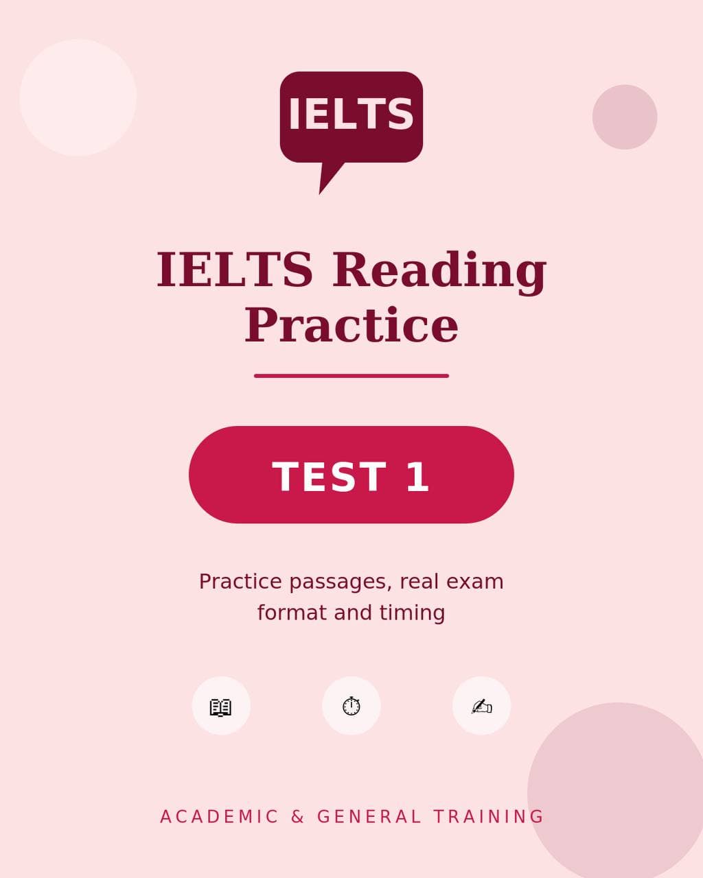 کتاب IELTS Reading Test 1 (آزمون ریدینگ آیلتس ۱) نسخه PDF انگلیسی