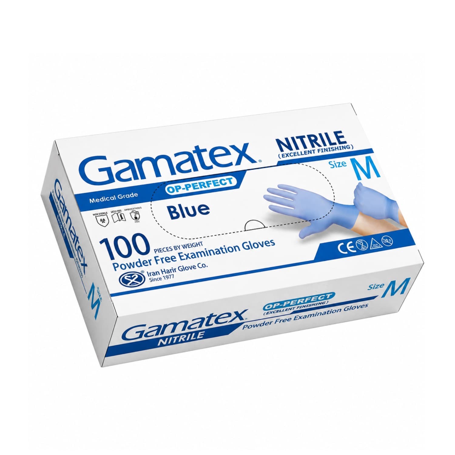 دستکش نیتریل آبی-Gamatex