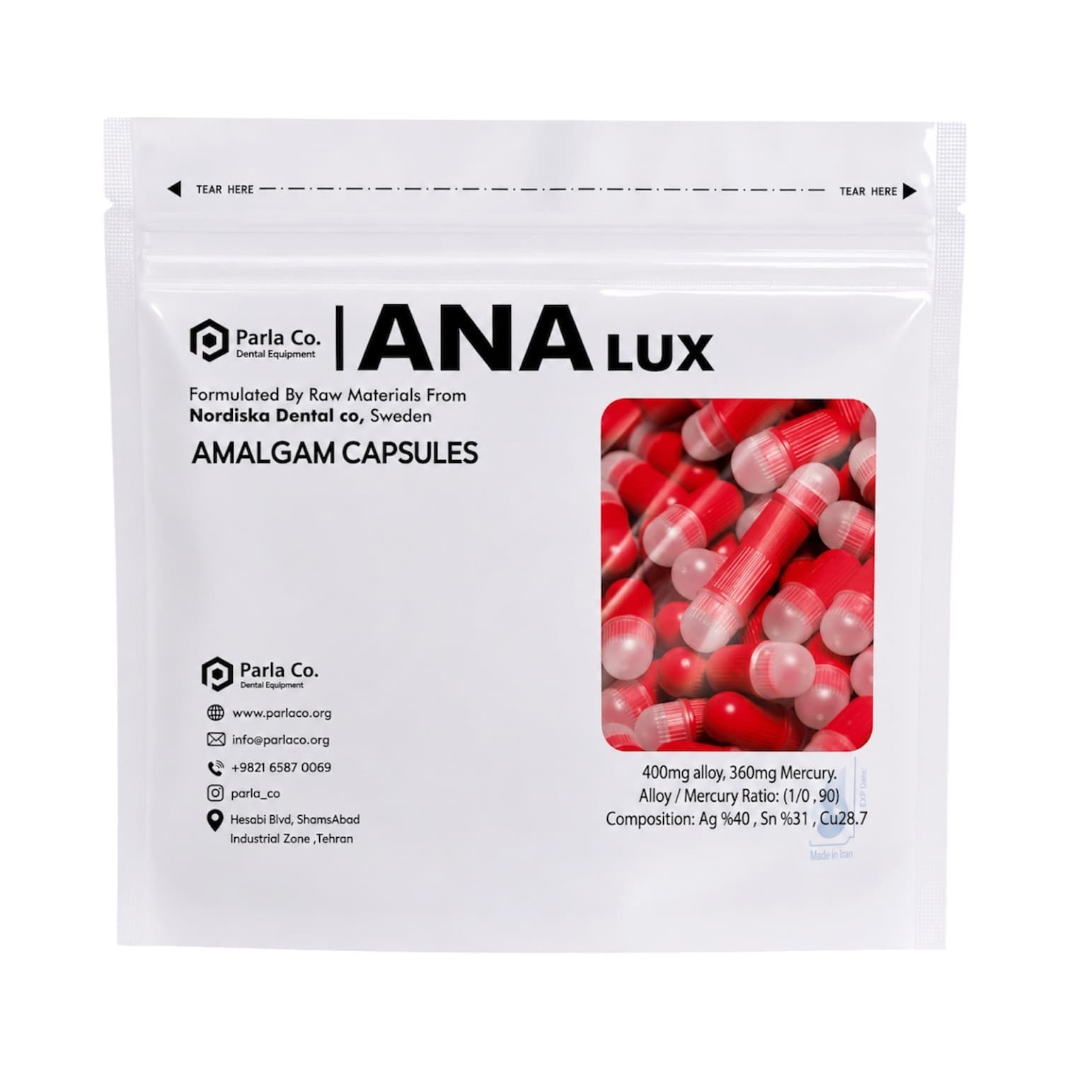 آمالکپ آنالوکس 5 واحدی ANALUX-5 Spill Amalgam Capsule