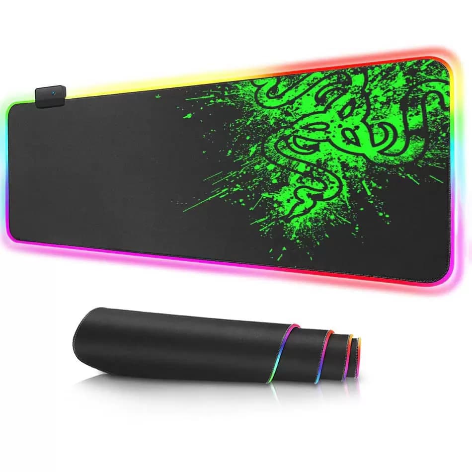 ماوس پد RGB مخصوص بازی 70X30 سانتی متر دور دوخت طرح RAZER