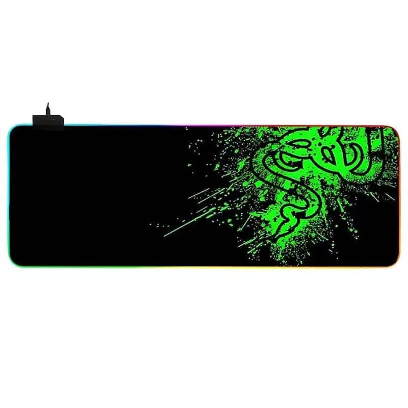 ماوس پد RGB مخصوص بازی 70X30 سانتی متر دور دوخت طرح RAZER — تصویر ۴
