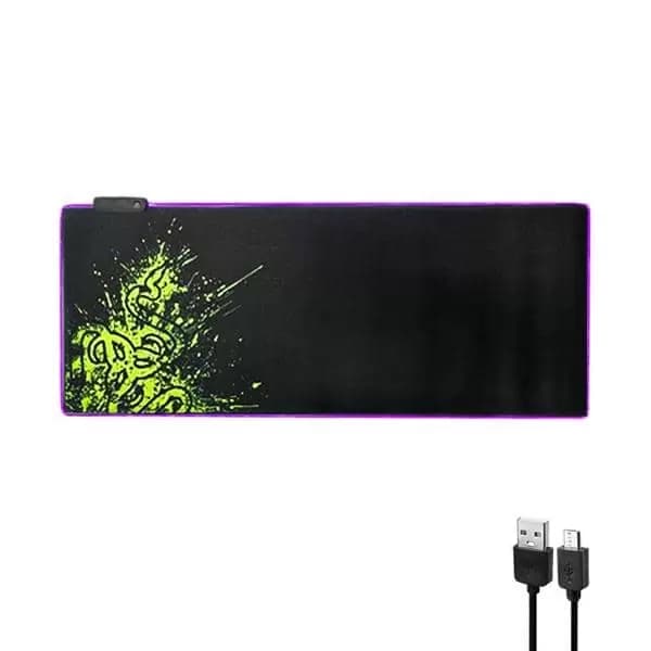 ماوس پد RGB مخصوص بازی 70X30 سانتی متر دور دوخت طرح RAZER — تصویر ۵