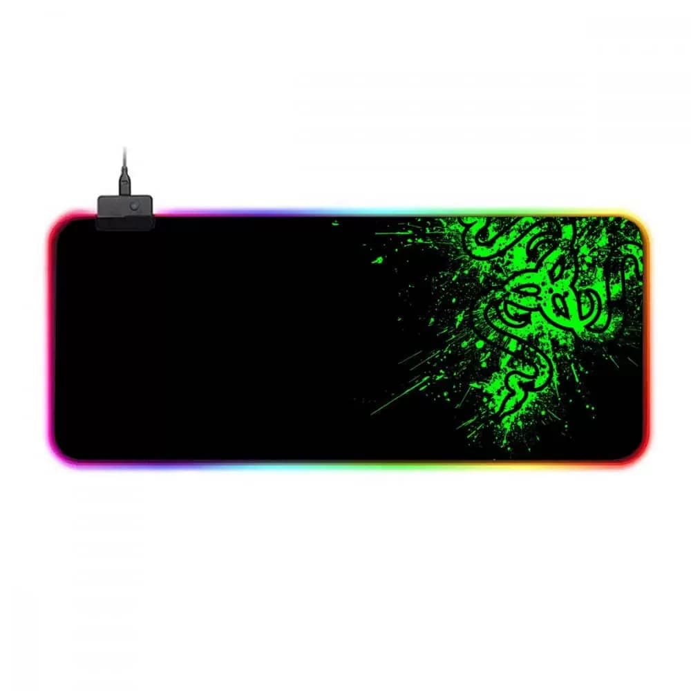 ماوس پد RGB مخصوص بازی 70X30 سانتی متر دور دوخت طرح RAZER — تصویر ۲
