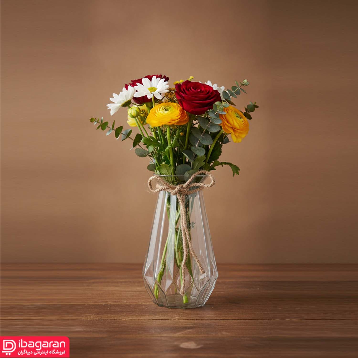 گلدان شیشه ای مدل دایموند — تصویر ۲