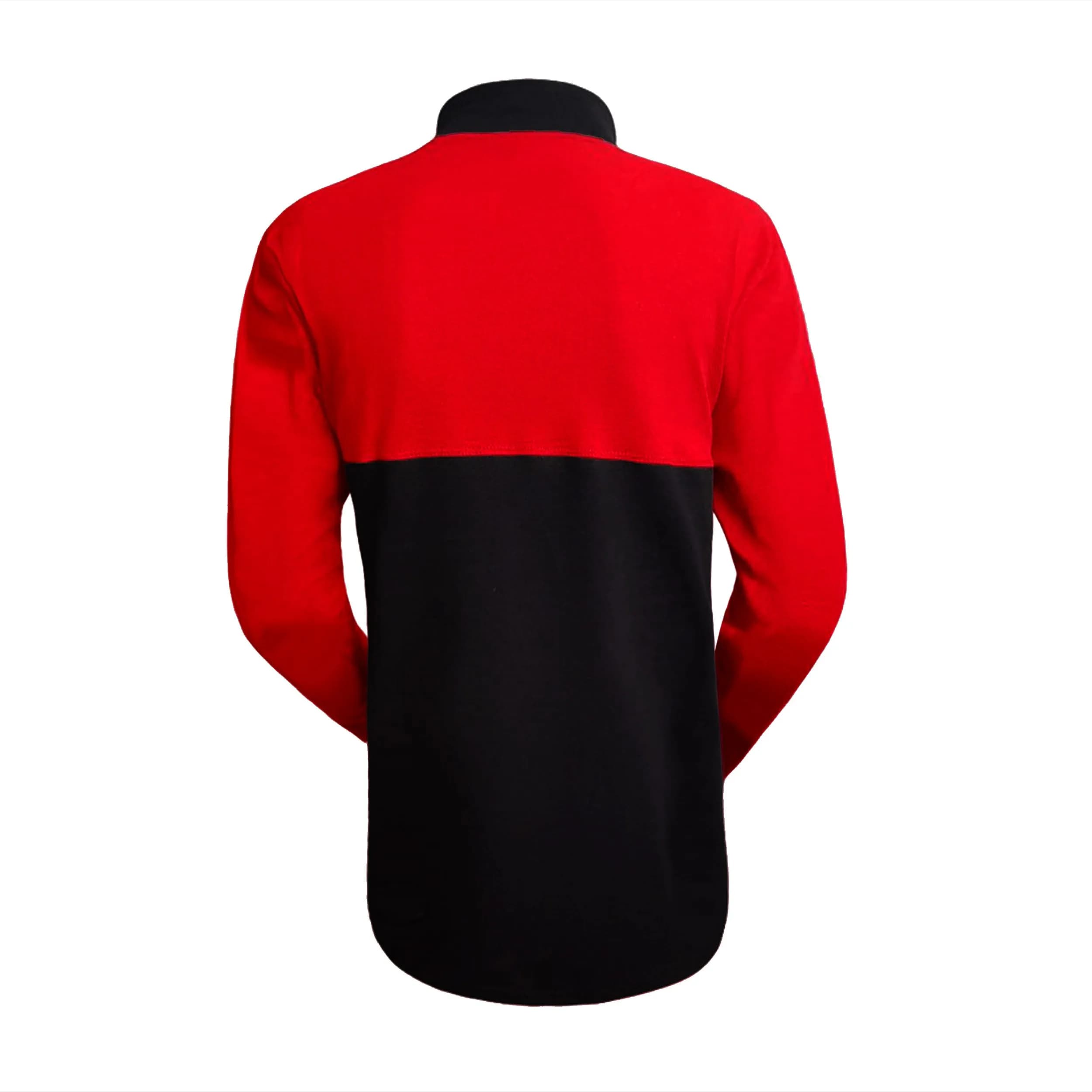 تیشرت آستین بلند مردانه جودون طرح ولوو یقه ایستاده قرمز مشکی سایز L XL XXL — تصویر ۲