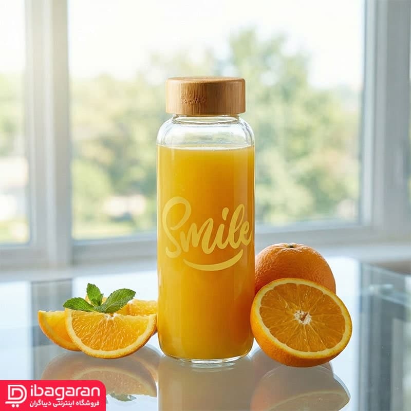بطری آب شیشه ای درب چوبی یک لیتر یونیک مدل 3058 — تصویر ۷