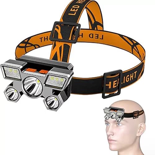 چراغ پیشانی شارژی پنج لامپه مدل HL-01
